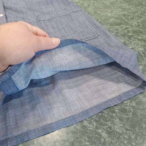 Old Navy Shirt Dress Chambray 100% Cotton Roll Tab sz M Pockets Western Coastal - Picture 4 of 15